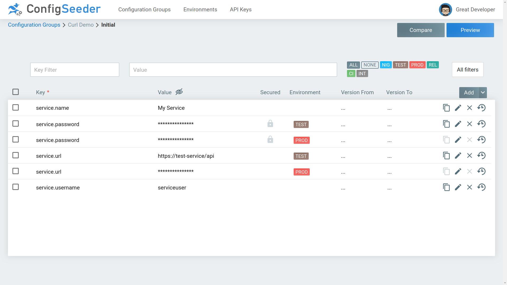 Access Restriction ConfigSeeder